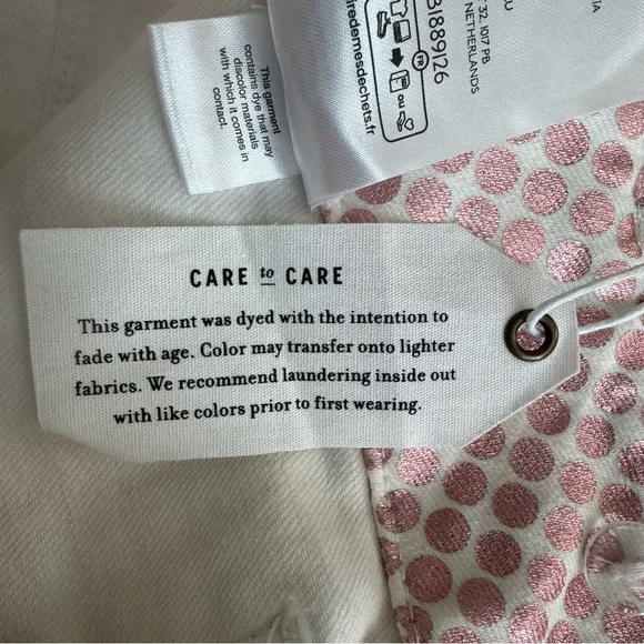 Maeve by Anthropologie The Colette Pink and White Metallic Polka Dot Pants - Picture 12 of 14